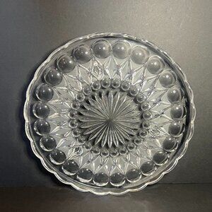 Vintage German Bleikristall PbO Crystal Glass Round Cake Plate Platter Tray 12"